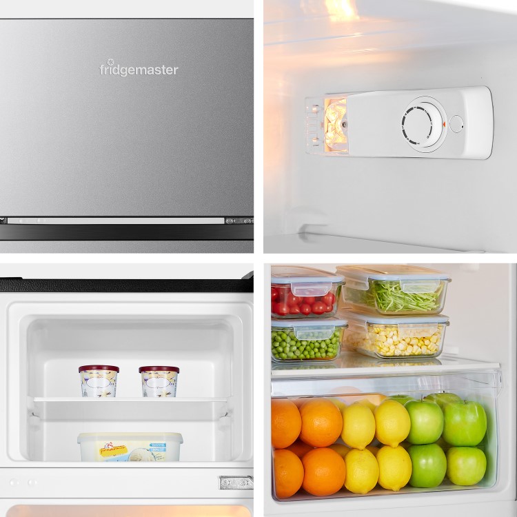 Fridgemaster 124 Litre 80/20 Top Mount Freestanding Fridge Freezer - Silver