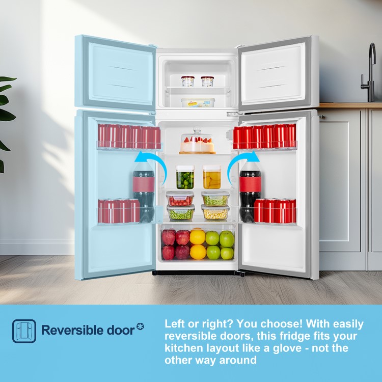 Fridgemaster 124 Litre 80/20 Top Mount Freestanding Fridge Freezer -  White