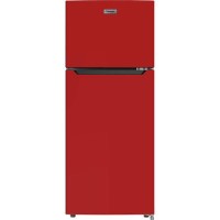 Fridgemaster MTM48120R 118x55cm A-Plus Rated Top Mount Fridge Freezer - Red And Black