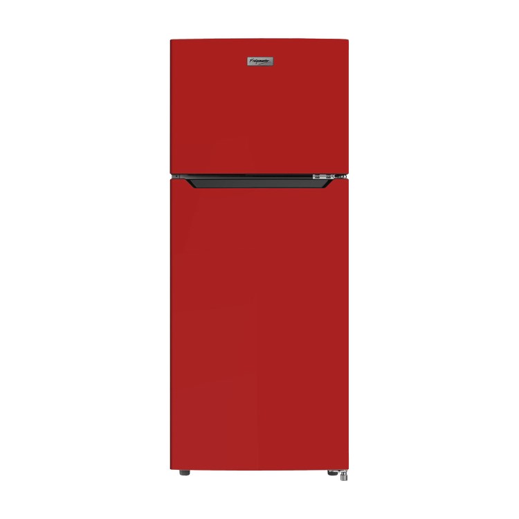 Fridgemaster MTM48120R 118x55cm A-Plus Rated Top Mount Fridge Freezer - Red And Black