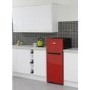 Fridgemaster MTM48120R 118x55cm A-Plus Rated Top Mount Fridge Freezer - Red And Black