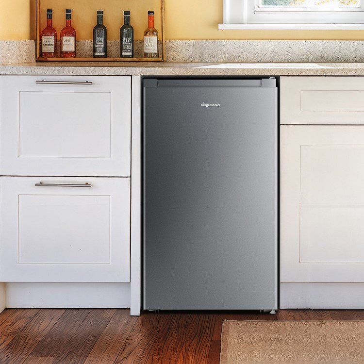 Fridgemaster 92 Litre Freestanding Under Counter Fridge - Silver