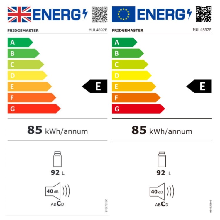 Fridgemaster 92 Litre Freestanding Under Counter Fridge - Silver