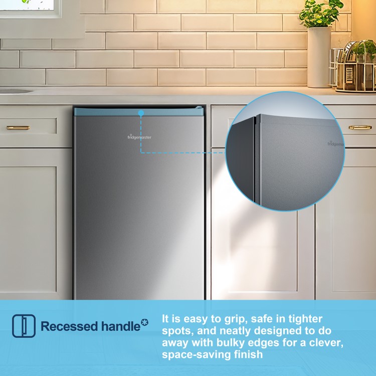 Fridgemaster 82 Litre Freestanding Under Counter Fridge - Silver