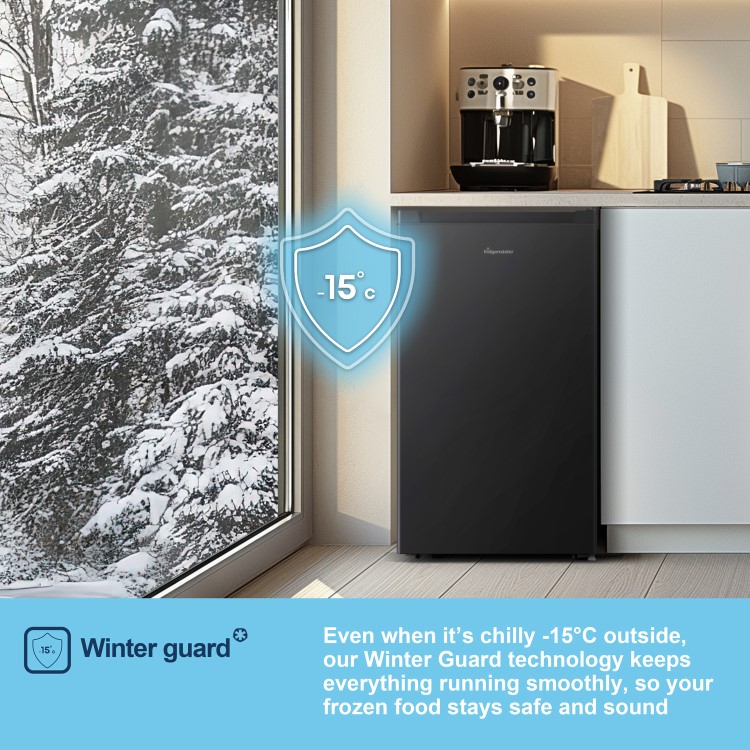 Fridgemaster 61 Litre Freestanding Under Counter Freezer - Black