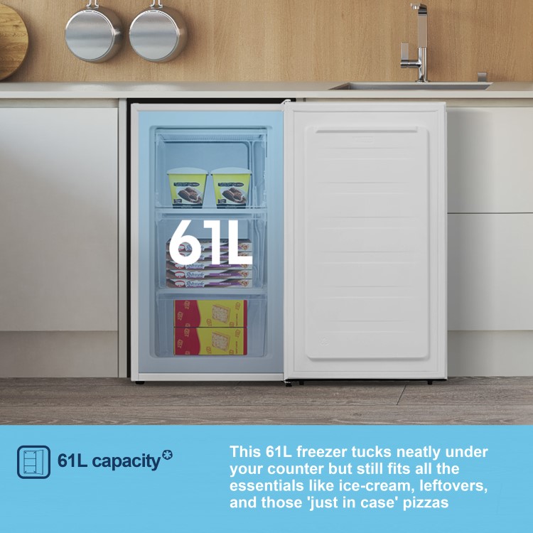 Fridgemaster 61 Litre Under Counter Freestanding Freezer - White