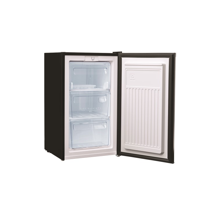 Fridgemaster MUZ4965B 50cm Wide Freestanding Upright Under Counter Freezer - Black