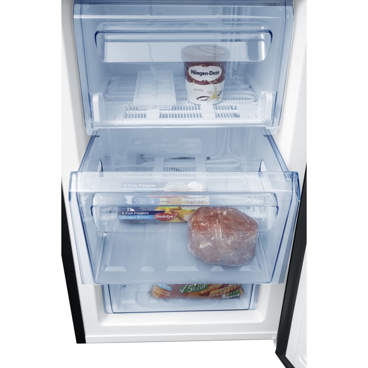 Fridgemaster MUZ4965B 50cm Wide Freestanding Upright Under Counter Freezer - Black