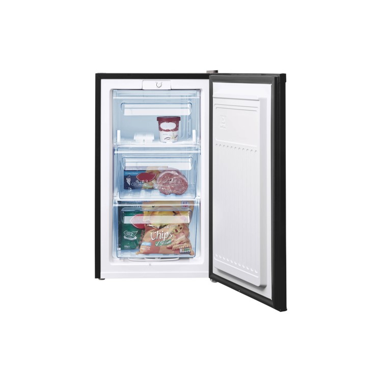 Refurbished Fridgemaster MUZ4965MB Freestanding 65 Litre Under Counter Freezer Black