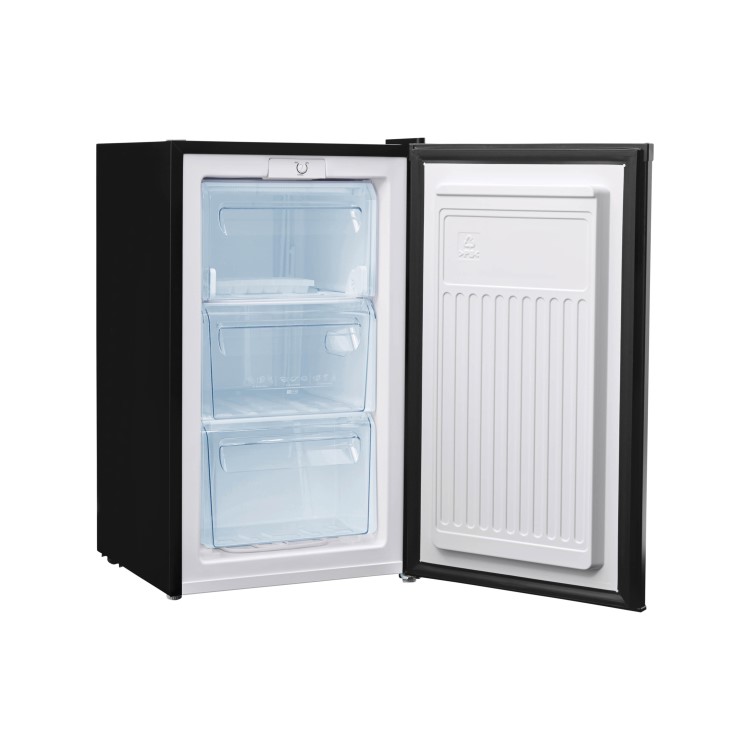 Refurbished Fridgemaster MUZ4965MB Freestanding 65 Litre Under Counter Freezer Black