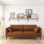 Burnt Orange Cord Fabric 3 Seater Sofa - Maeve