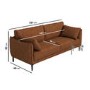 Burnt Orange Cord Fabric 3 Seater Sofa - Maeve