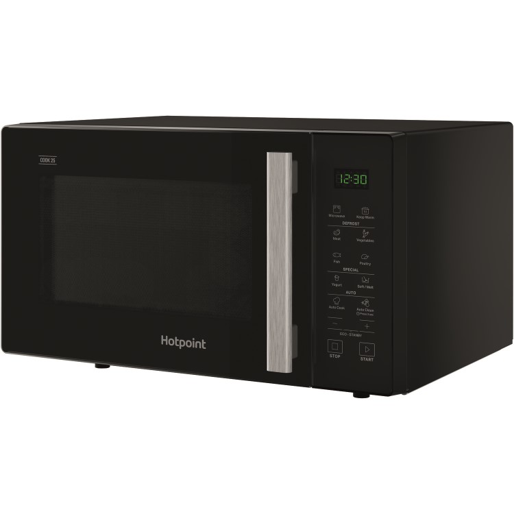 Refurbished Hotpoint MWH251B 25L 900W Freestanding Digital Microwave Black