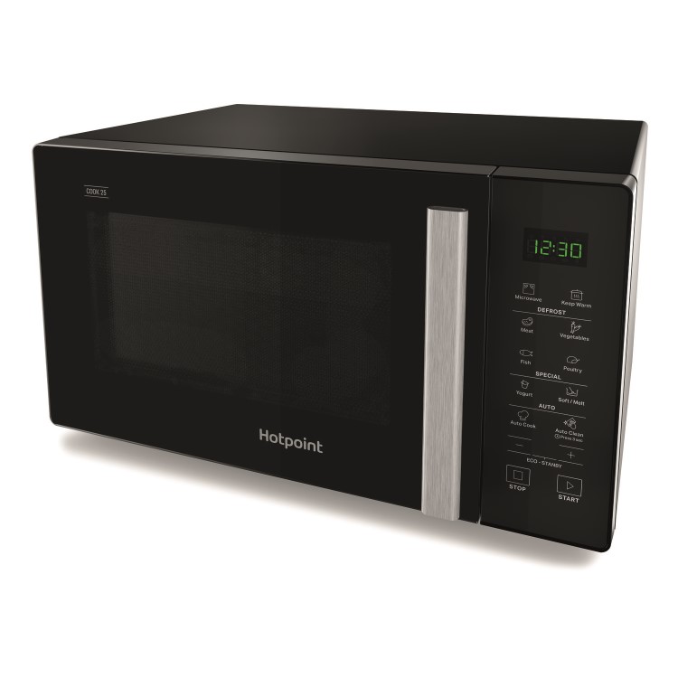 Refurbished Hotpoint MWH251B 25L 900W Freestanding Digital Microwave Black