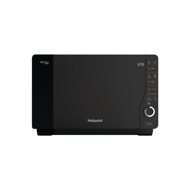 Hotpoint Xtraspace Flatbed 25L Microwave Oven With Grill & Crisp Function Black BuyItDirect.ie