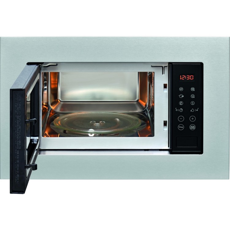 Refurbished Indesit MWI120GX Built In 20L 800W Microwave & Grill Stainless Steel