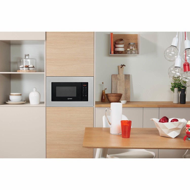 Indesit Built-In 800W Microwave with Grill - Stainless Steel
