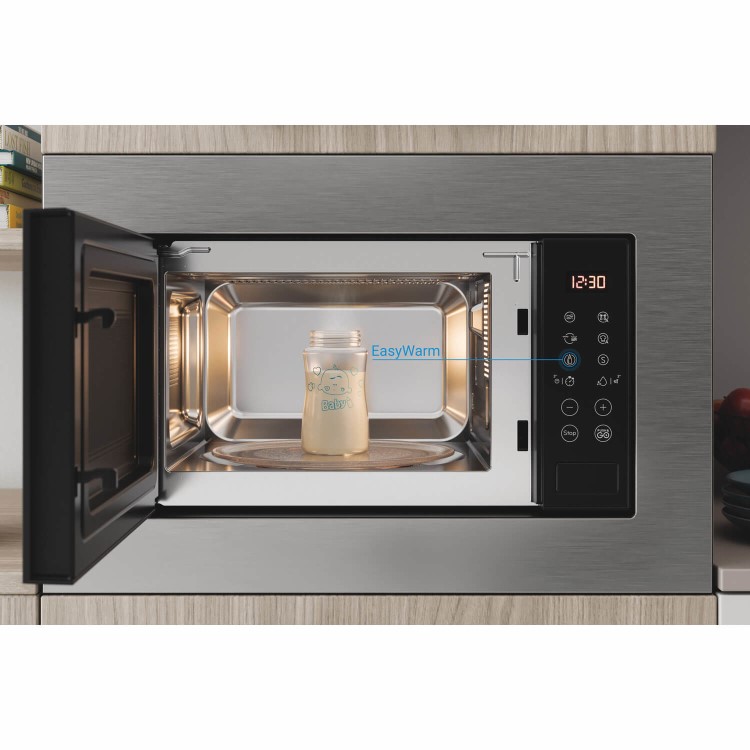 Indesit Built-In 800W Microwave with Grill - Stainless Steel