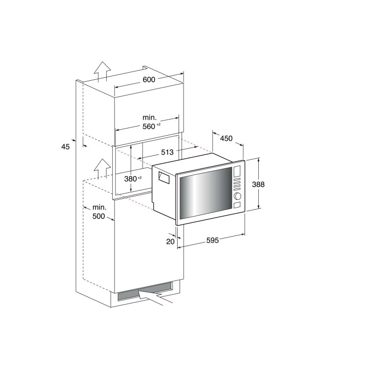 Indesit MWI2222X Built-in Combination Microwave Oven - Stainless Steel