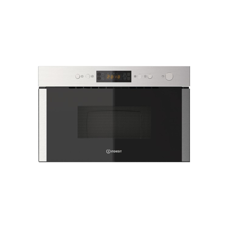 Refurbished Indesit 22L 750W Built In Microwave with Grill Stainless Steel