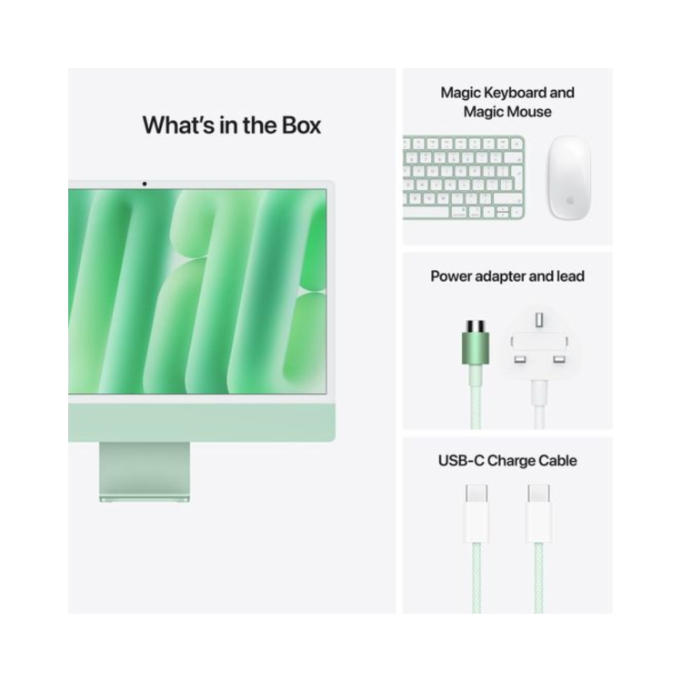 Apple iMac 2024 M4 8-Core 16GB RAM 256GB SSD 24 Inch 4.5K All-in-One PC - Green