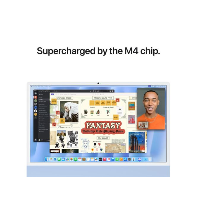 Apple iMac 2024 M4 10-Core 16GB RAM 256GB SSD 24 Inch 4.5K All-in-One PC - Blue