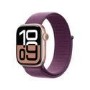 Apple Watch Series 10 GPS + Cellular 42mm Rose Gold Aluminium Case with Plum Sport Loop