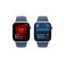 Refurbished Apple Watch Series 10 GPS + Cellular 46mm Silver Aluminium Case with Denim Sport Band - S/M