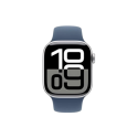 MWY13QA/A Apple Watch Series 10 GPS + Cellular 46mm Silver Aluminium Case with Denim Sport Band - M/L