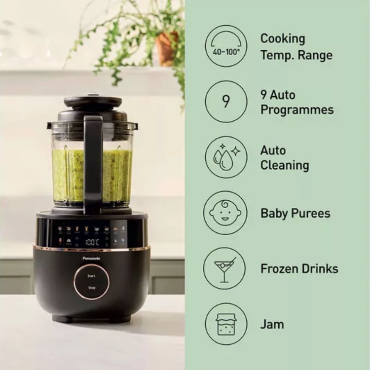 Panasonic MX-HG4401KXC Blender & Soup Maker Stainless Steel – 1000W Heated Blender Smoothie Maker & Soup Maker with Auto Programmes