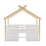 House Cabin Bed with 2 Drawers in White and Pine - Mylo