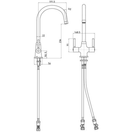 Bristan Monza Easyfit Brushed Nickel Kitchen Mixer Tap