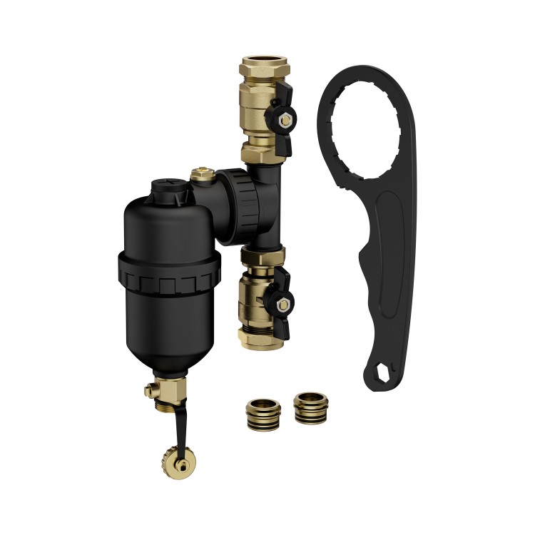 MagnaPure Central Heating Magnetic Filter Brass 22mm - Black