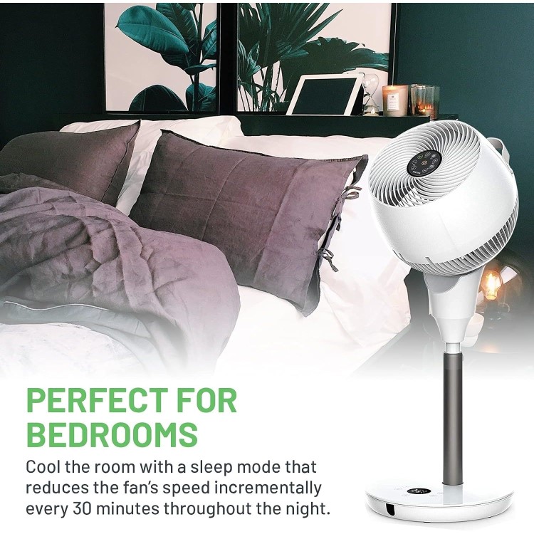 Refurbished MeacoFan 1056P DC Air Circulator Pedestal Fan - Powerful Super Quiet & Low-Energy