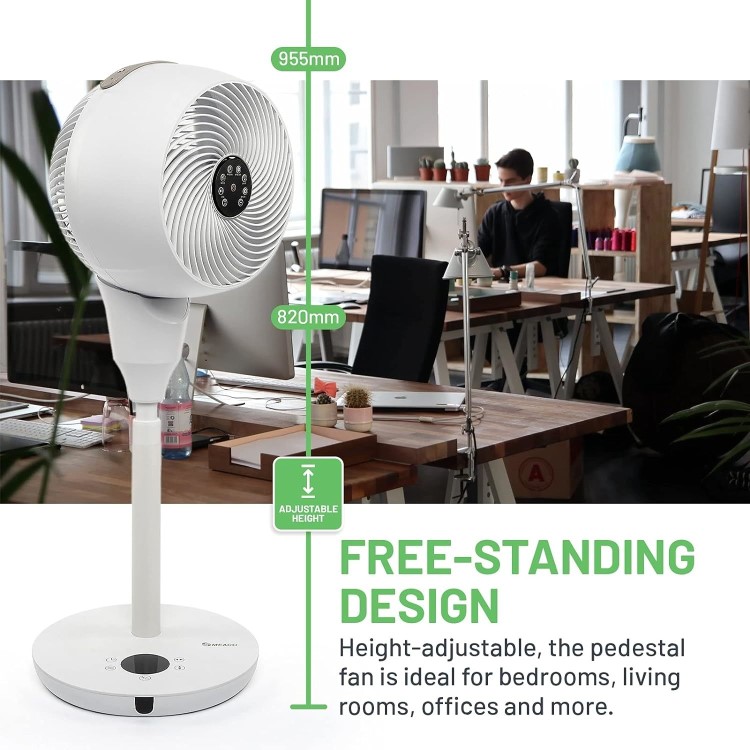 Refurbished MeacoFan 1056P DC Air Circulator Pedestal Fan - Powerful Super Quiet & Low-Energy