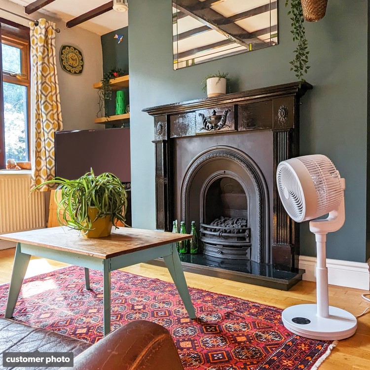 Refurbished electriQ 9 Inch Quiet Low Energy DC Oscillating Pedestal Fan - White