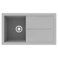 RockLite Milton Single Bowl Inset Grey Composite Kitchen Sink with Reversible Drainer RockLite Milton Single Bowl Inset Grey Composite Kitchen Sink with Reversible Drainer