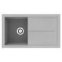 RockLite Milton Single Bowl Inset Grey Composite Kitchen Sink with Reversible Drainer