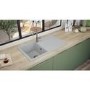 RockLite Milton Single Bowl Inset Grey Composite Kitchen Sink with Reversible Drainer