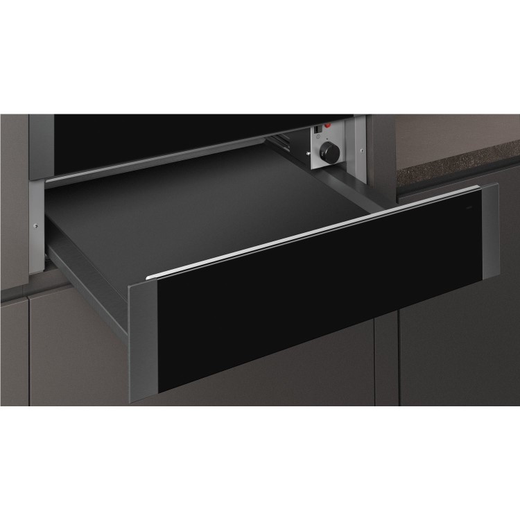 Refurbished Neff N50 N1AHA01G0B 14cm High Warming Drawer Black With Graphite-Grey Trim