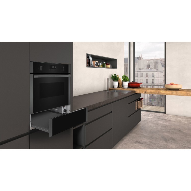 Refurbished Neff N50 N1AHA01G0B 14cm High Warming Drawer Black With Graphite-Grey Trim