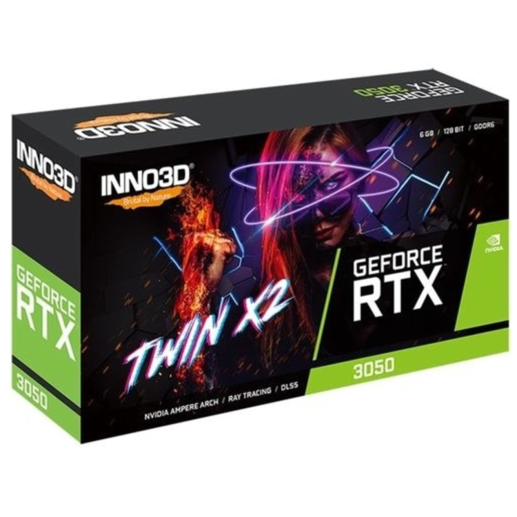 INNO3D NVIDIA GeForce RTX 3050 Twin X2 6GB 1470MHz GDDR6 Graphics Card