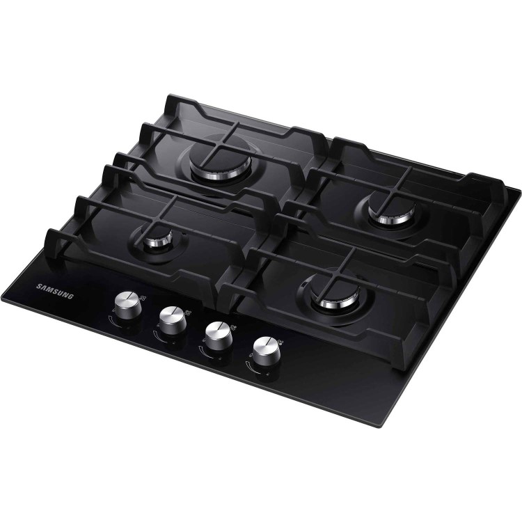 Samsung NA64H3010AK Four Burner Gas Hob With Cast Iron Pan Stands - Black