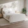 Off-White Boucle Double Ottoman Bed with Curved Headboard - Naomi