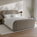 NAM002K Mink Velvet King Size Ottoman Bed with Curved Headboard - Naomi