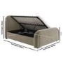 Mink Velvet King Size Ottoman Bed with Curved Headboard - Naomi