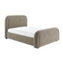 Mink Velvet King Size Ottoman Bed with Curved Headboard - Naomi