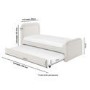 Cream Boucle Single Guest Bed with Trundle and Curved Headboard - Naomi