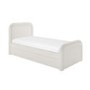 Cream Boucle Single Guest Bed with Trundle and Curved Headboard - Naomi