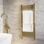 ONLY OPENED - 1200x500mm Brushed Brass Towel Rail -Nazco